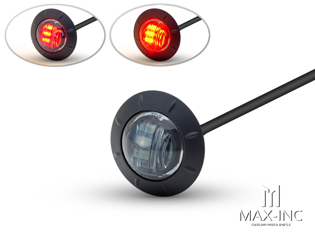 2" Cafe Racer Flush Mount LED Stop / Tail Light - Smoked Lens