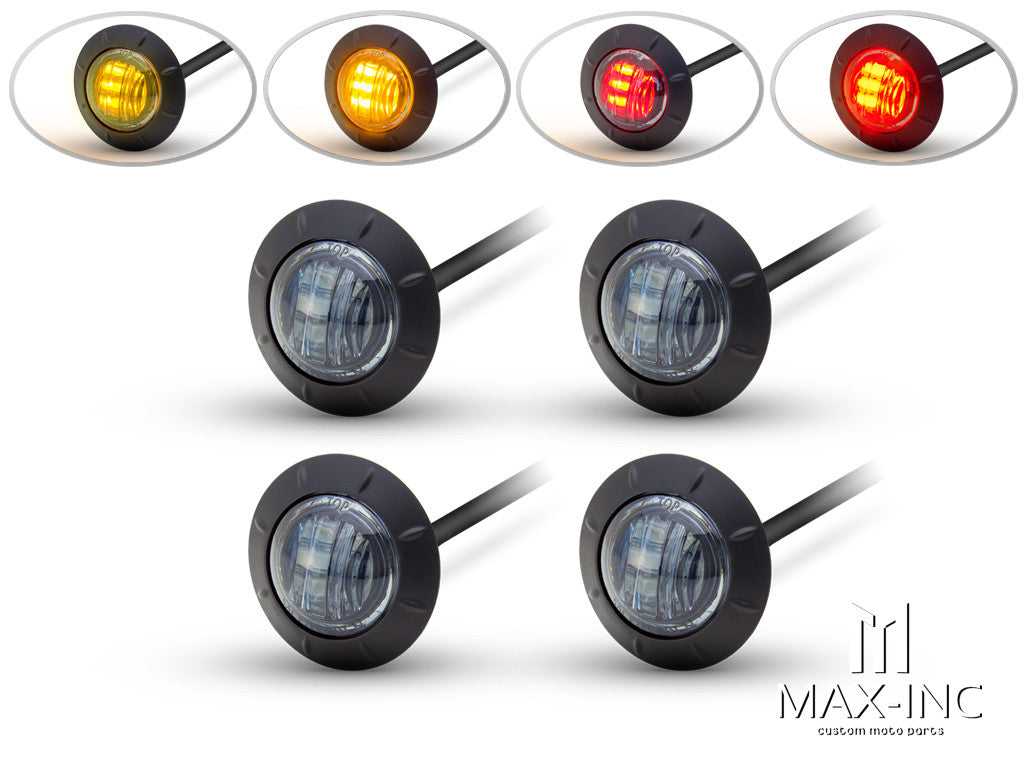 2" Flush Mount Smoked Lens LED Running / Turn / Tail / Stop Lights - Set Of 4