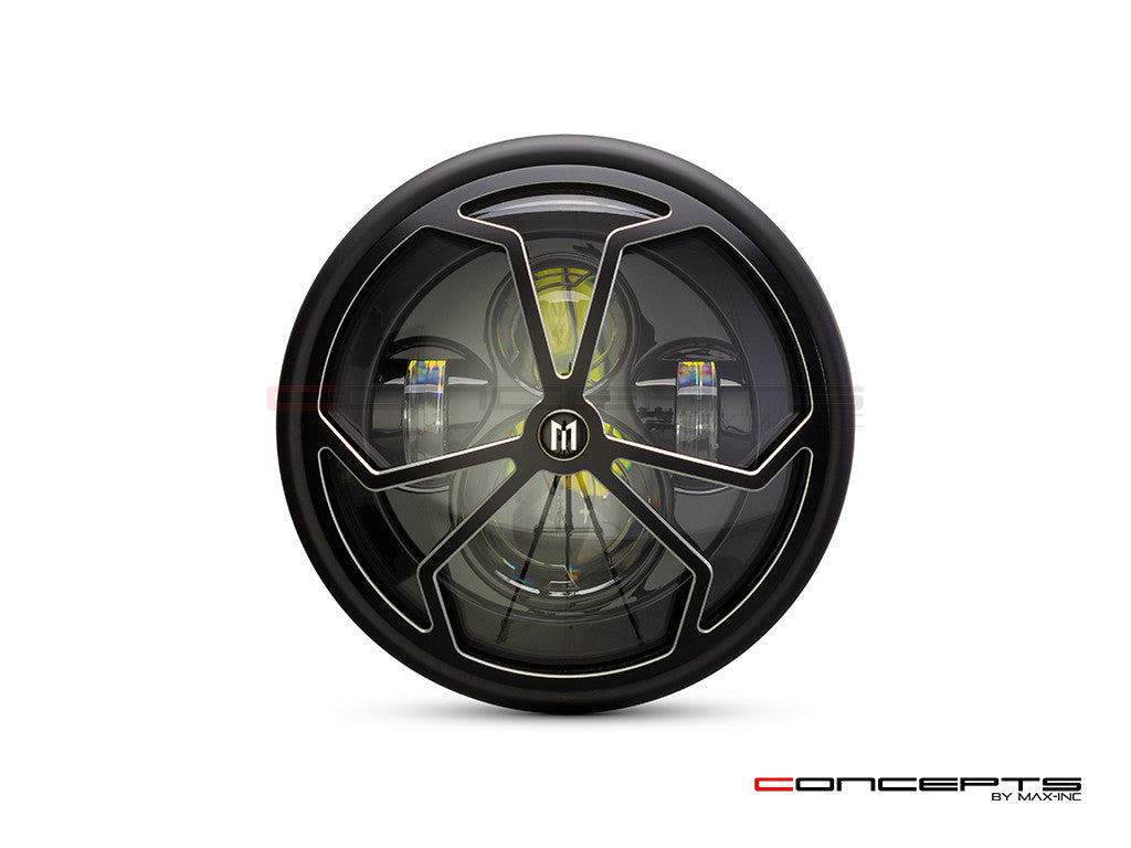 7.7 Inch Side Mount Multi-Projector LED Headlight for Cafe Racers, Scramblers & Custom Motorcycles