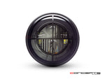 7.7" Matte Black Multi Projector LED Headlight + Beemer Grill Cover-Front
