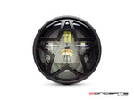 7.7" Matte Black Multi Projector LED Headlight + Big Star Grill Cover-Front