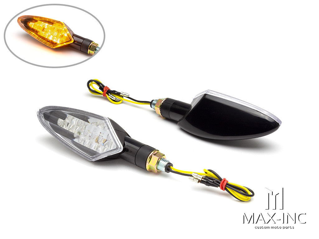 Black Full Size Spear Head LED Turn Signals / Indicators - Emarked