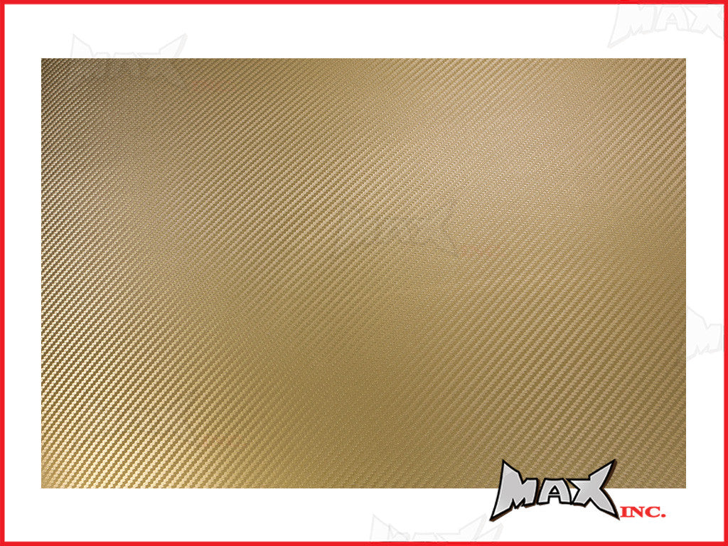 High Grade Self Adhesive Gold 3D Carbon Fiber Vinyl Wrap - 45cm x 37cm