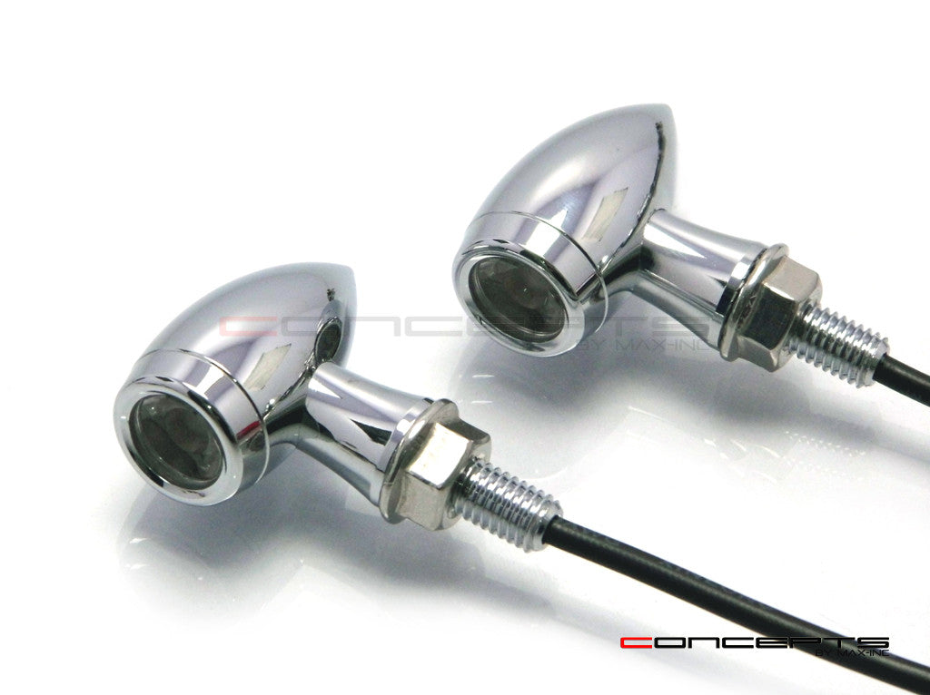 MAX Chubby Chrome Machined Aluminium Micro LED Indicators / Turn Signals