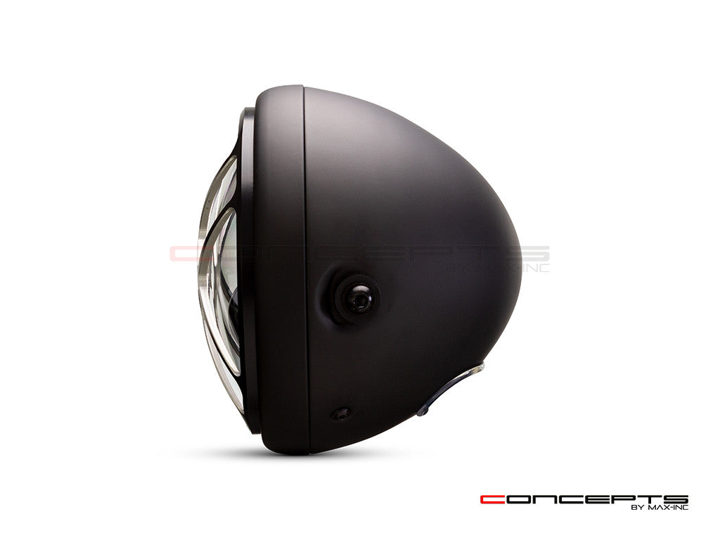 7.7" Matte Black + Contrast Multi Projector LED Headlight + Titan Grill Cover-Side