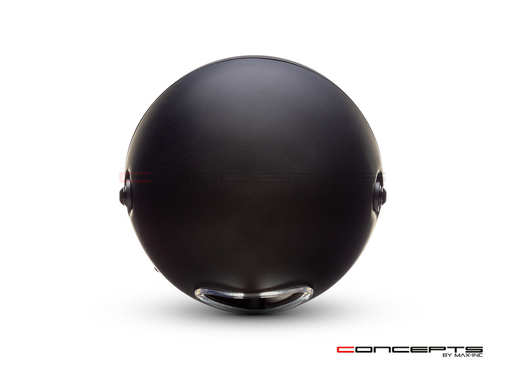 7.7" Matte Black Multi Projector LED Headlight + Beemer Grill Cover-Back