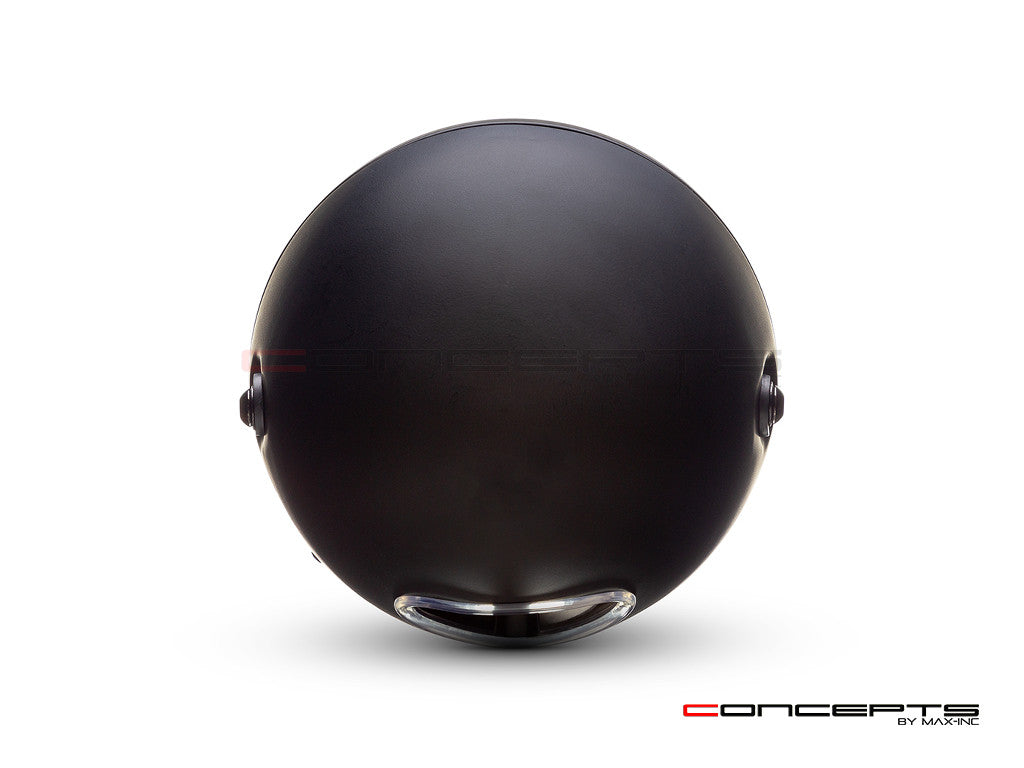 7.7" Matte Black + Contrast Multi Projector LED Headlight + Rukis Grill Cover-Back