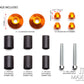 Orange Anodized CNC Machined Aluminum Bar Ends - 7/8"(22mm)