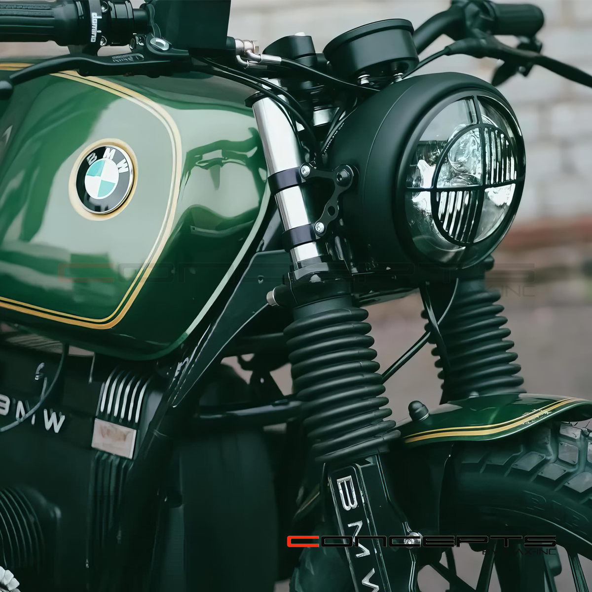 7.7" Matte Black Multi Projector LED Headlight + Beemer Grill Cover-Show