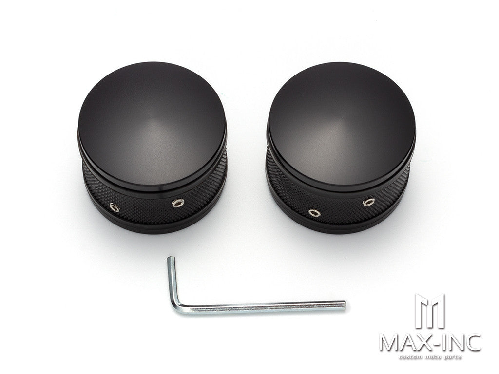 Motorcycle Front Axle Nut Covers Caps Aluminum Black For Harley Sportster Touring Softail Dyna VRSC