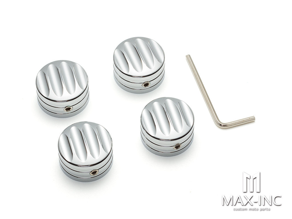 Motorcycle Front Axle Nut Covers Caps Aluminum Chrome For Harley Sportster Touring Softail Dyna VRSC
