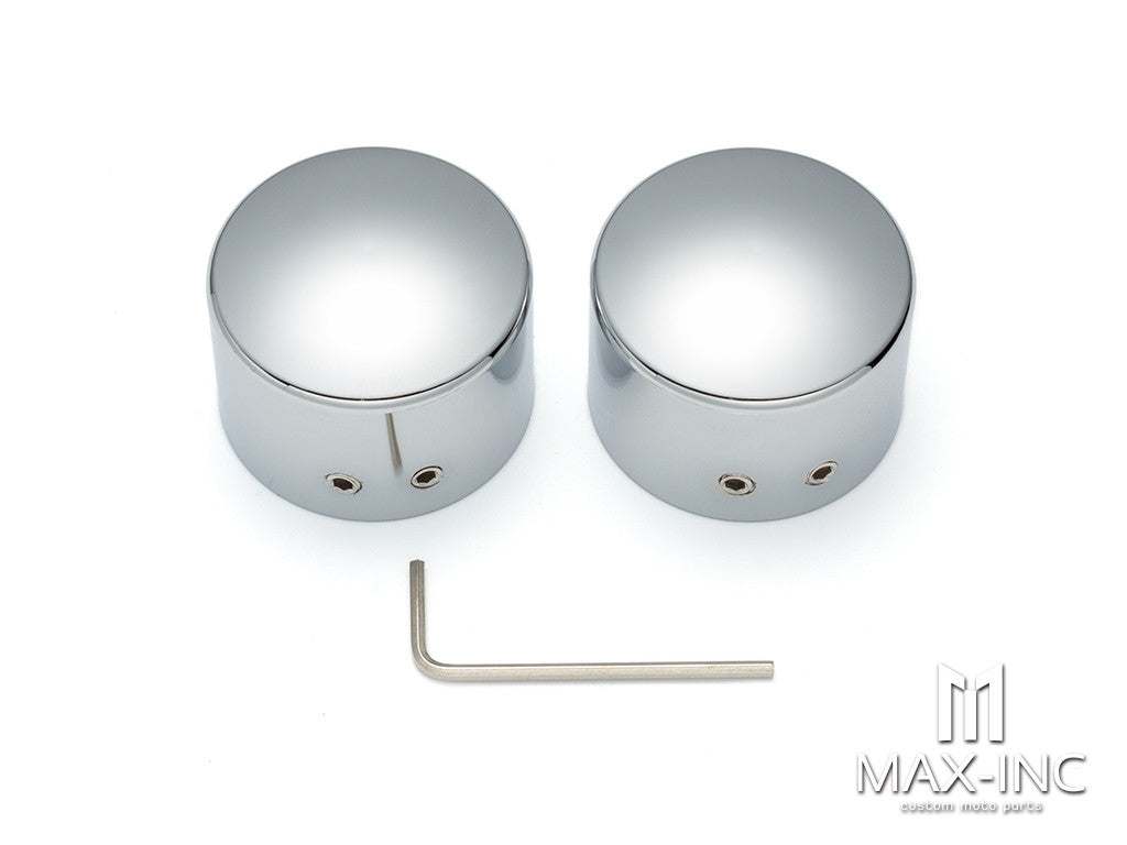 Motorcycle Front Axle Nut Covers Caps Aluminum Chrome For Harley Sportster Touring Softail