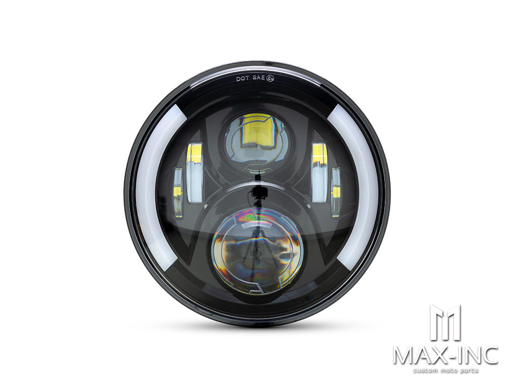 7" LED Headlight + Integrated DRL & Half Moon Turn Signals