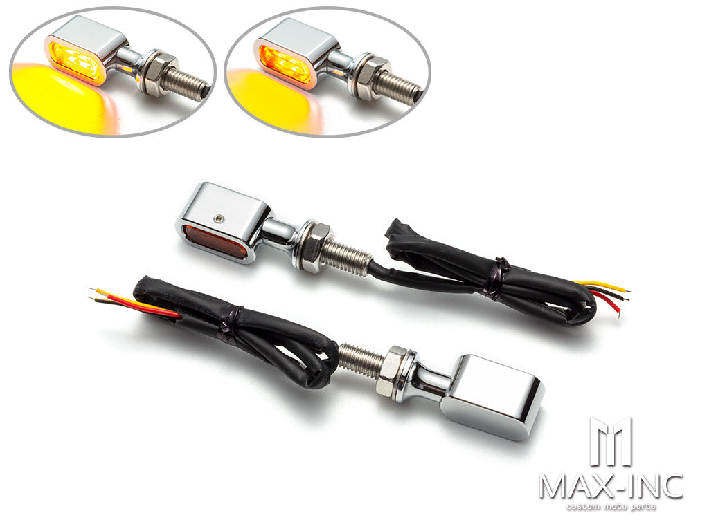 HARLEY MINI TURNER LAMP CHROME RED LENS