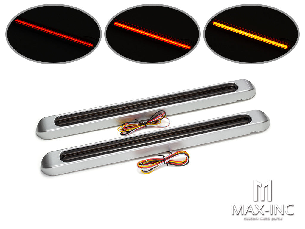 Smoked Waterproof Integrated Sequential Turn Signals / Tail / Stop w/ Silver Cover
