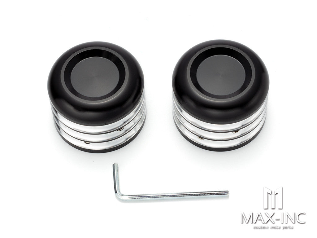 Motorcycle Front Axle Nut Covers Caps Aluminum Black Cut For Harley Sportster Touring Softail Dyna VRSC Fat Bob