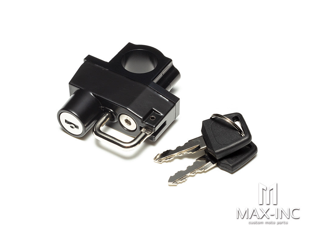 Black Universal Alloy Bar Mount Helmet Lock - 22mm