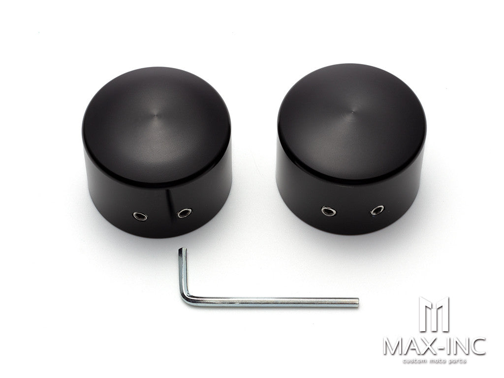 Motorcycle Front Axle Nut Covers Caps Aluminum Black For Harley Sportster Touring