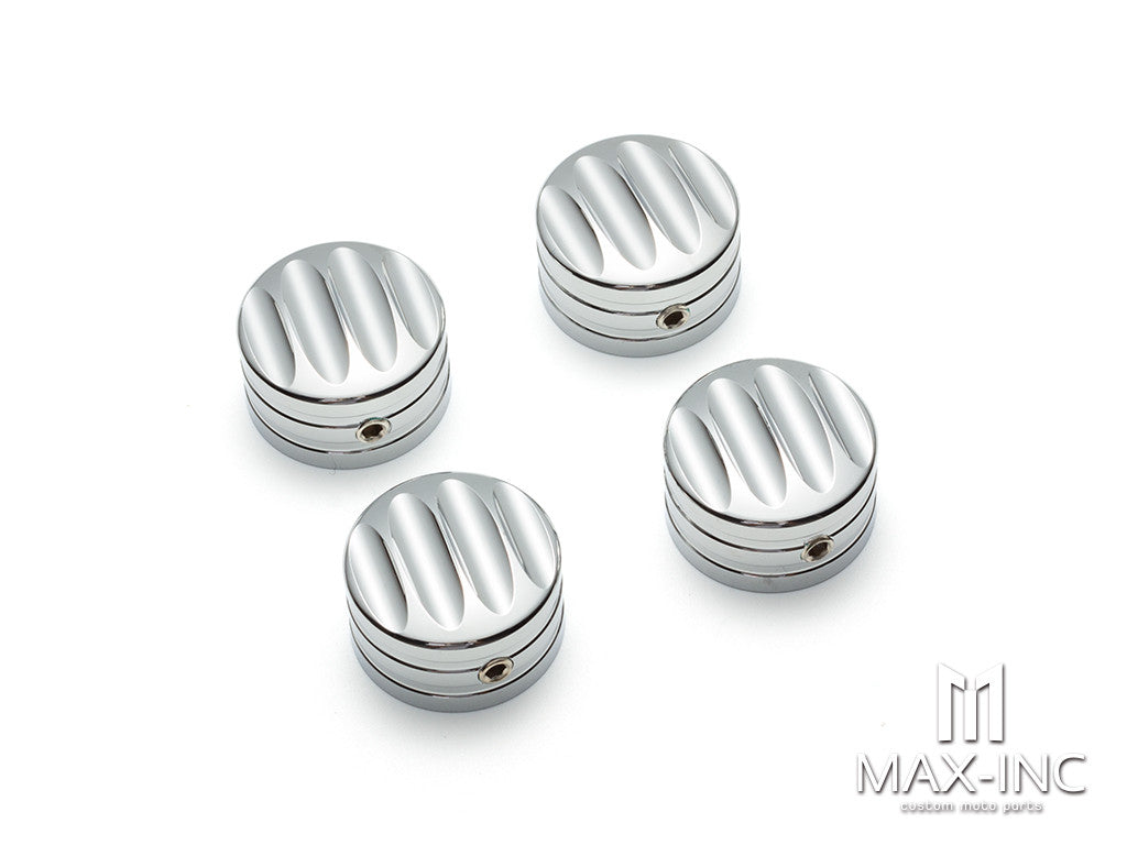 Motorcycle Front Axle Nut Covers Caps Aluminum Chrome For Harley Sportster Touring Softail Dyna VRSC