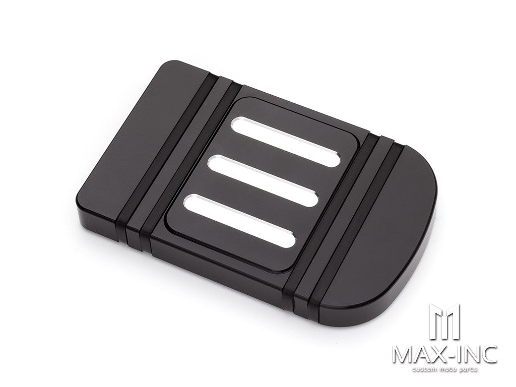 Black Brake Pedal Pad Cover CNC Large Foot Pegs Pads For Harley Touring Road King Electra Street Glide Softail Fat Boy Dyna FLD Trike
