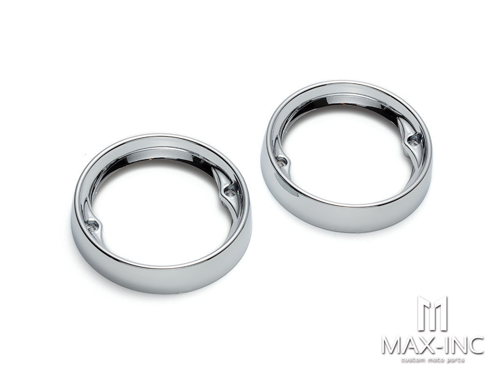Chrome White Motorcycle Turn Signal Light Bezels Indicator Lens Trim Ring Visor Cover For Harley Sportster XL Softail Dyna Touring FLHR FL