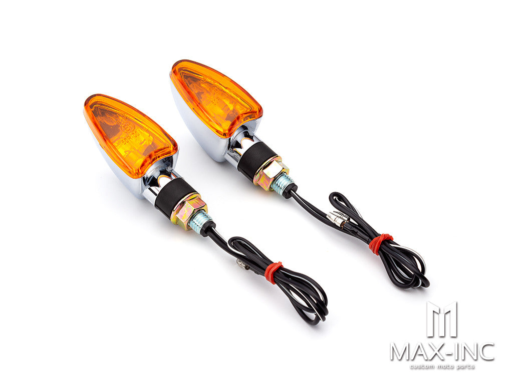 Chrome Mini Czar LED Turn Signals / Indicators - Bulb Type - Emarked