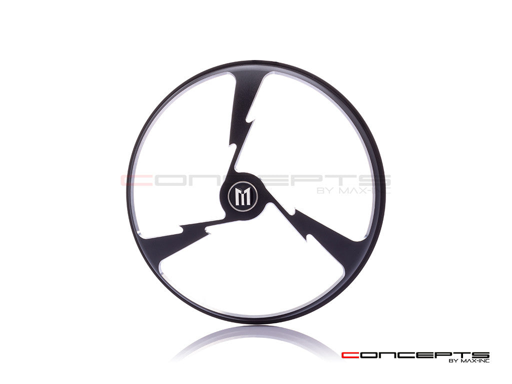 5.75" Tri-Bolt Design Black / Contrast CNC Aluminum Headlight Guard Cover