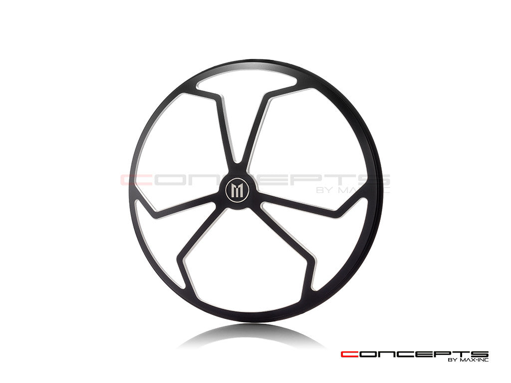 7" J-Rob Grille Design Black + Contrast CNC Aluminum Headlight Guard Cover