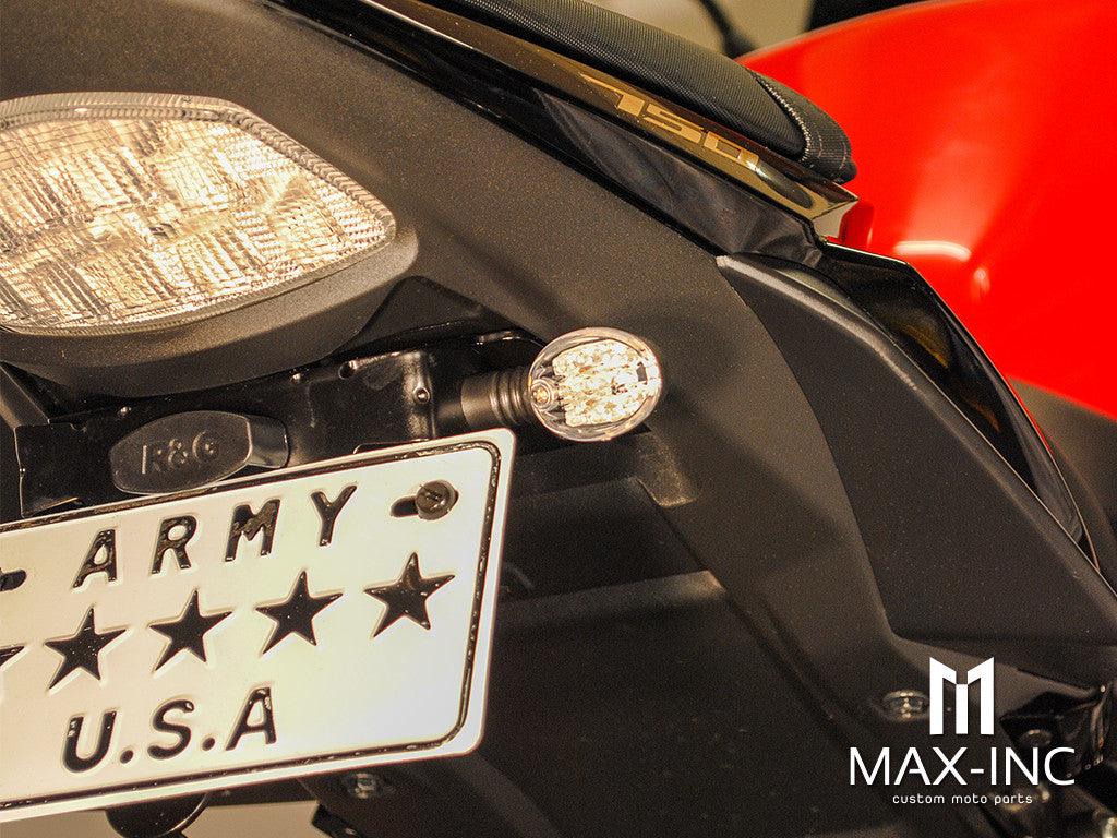 Black Mini Bubble Head LED Turn Signals / Indicators - Emarked