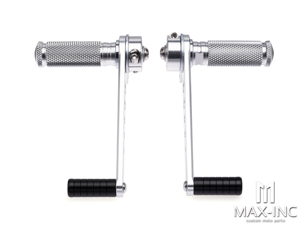 Silver Universal Cafe Racer CNC Machined Aluminum Rear Sets