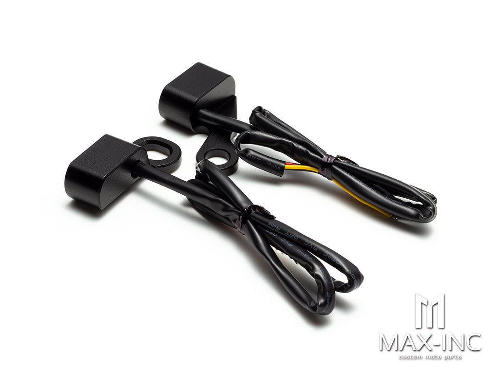 Motorcycle Black Amber LED Mini Turn Signal Indicator Running Light Lamp