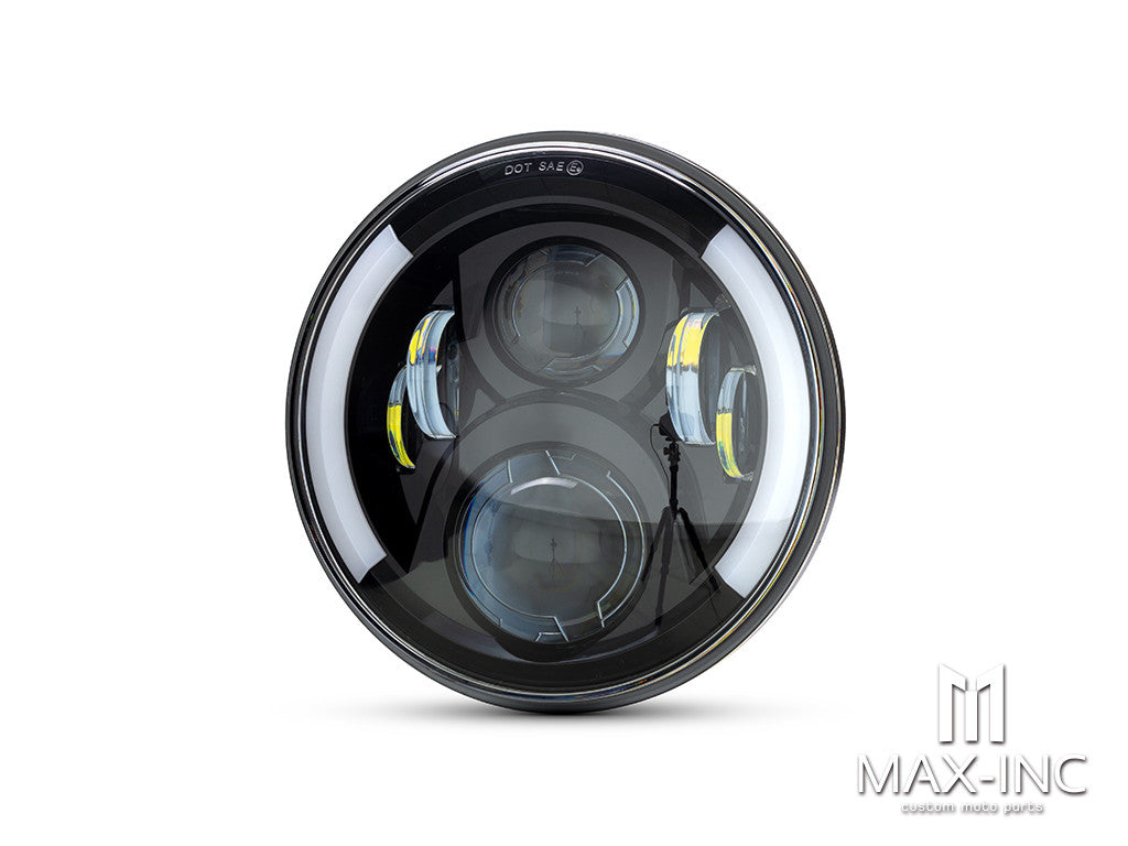 7" LED Headlight + Integrated DRL & Half Moon Turn Signals