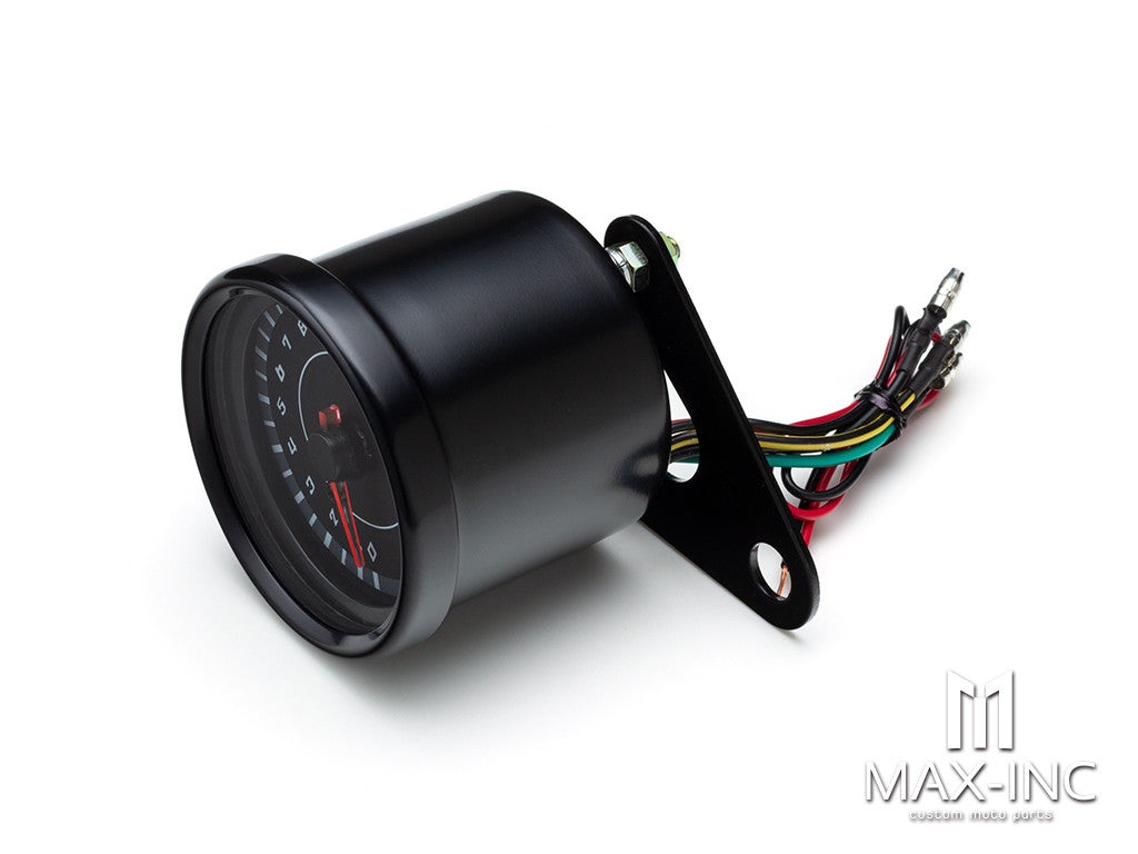 65mm Universal Black Electronic Tachometer + Mounting Bracket