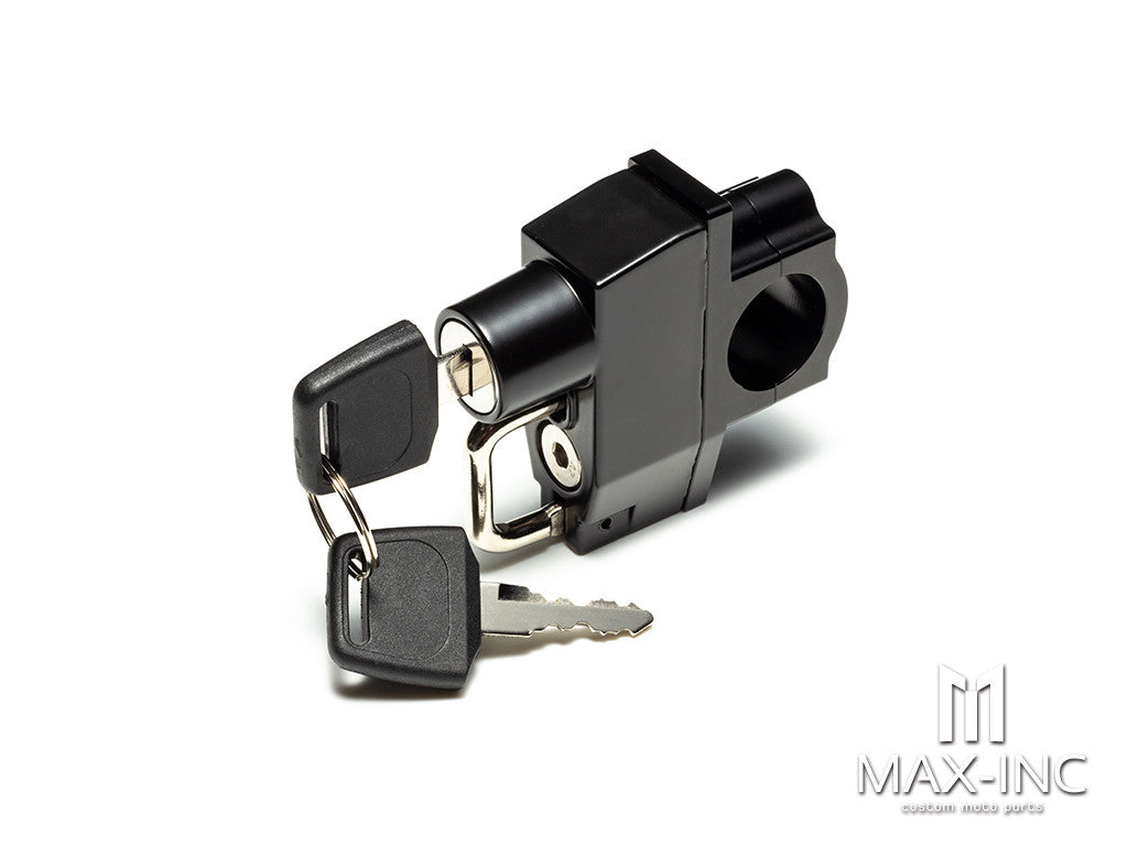 Black Universal Alloy Bar Mount Helmet Lock - 22mm