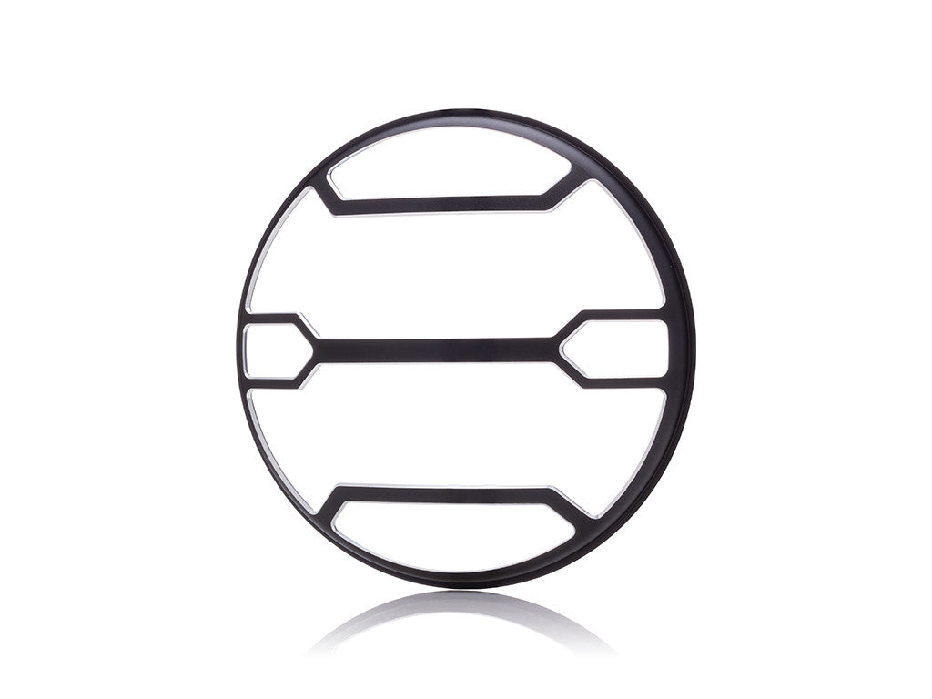5.75" Strata Design Black / Contrast CNC Aluminum Headlight Guard Cover