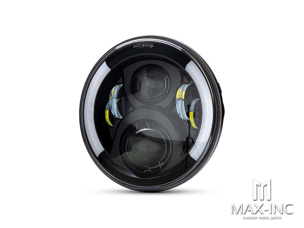 7" LED Headlight + Integrated DRL & Half Moon Turn Signals