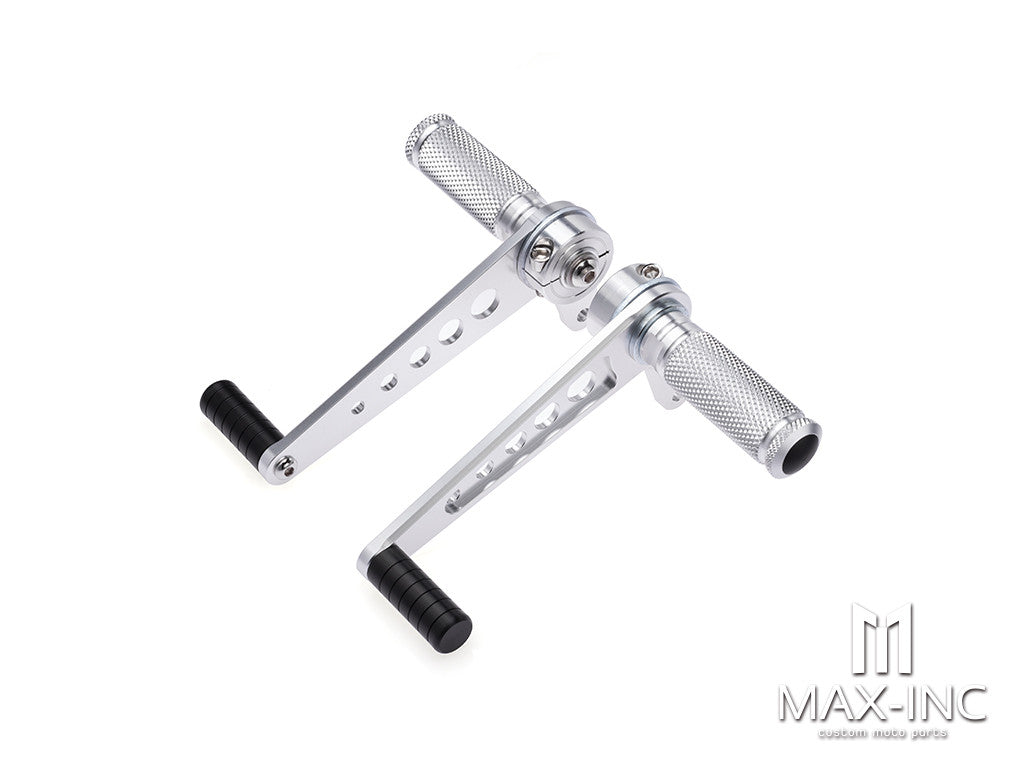Silver Universal Cafe Racer CNC Machined Aluminum Rear Sets