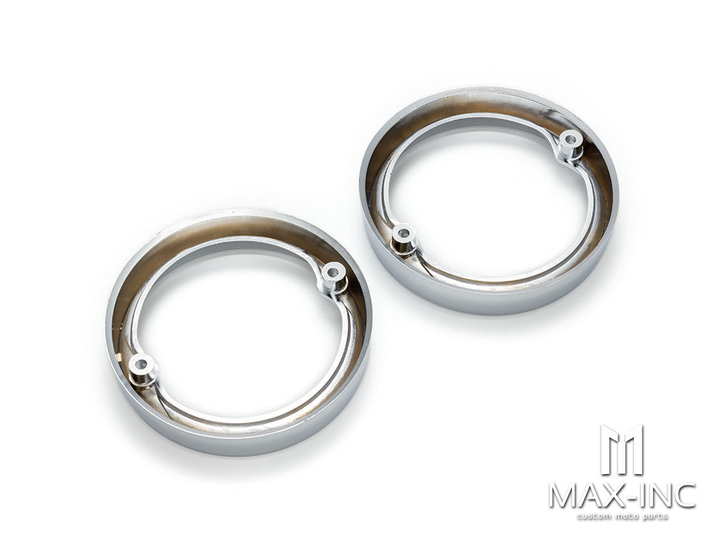 Chrome White Motorcycle Turn Signal Light Bezels Indicator Lens Trim Ring Visor Cover For Harley Sportster XL Softail Dyna Touring FLHR FL