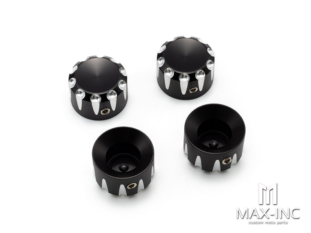 Motorcycle Front Axle Nut Covers Caps Aluminum Black/Chrome For Harley Sportster Touring Softail Dyna VRSC Fat Bob Wide Glide