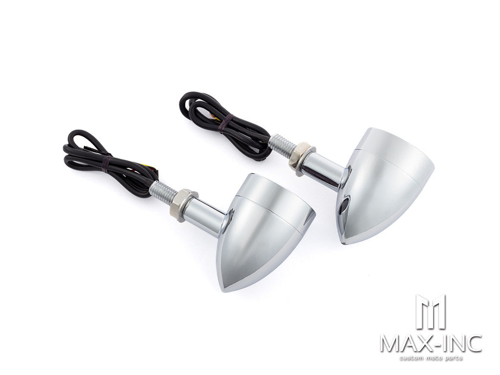 Chrome Dual Color LED Integrated Turn Signals w/ Smoked Lens (Turn / Tail)