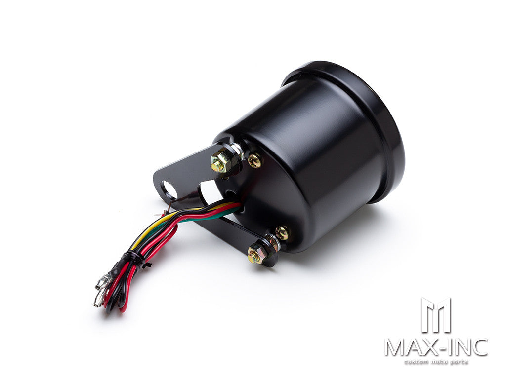 65mm Universal Black Electronic Tachometer + Mounting Bracket