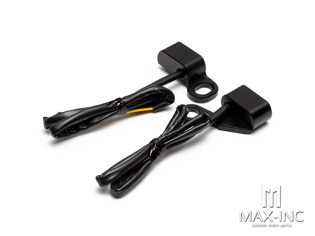 Motorcycle Black Amber LED Mini Turn Signal Indicator Running Light Lamp
