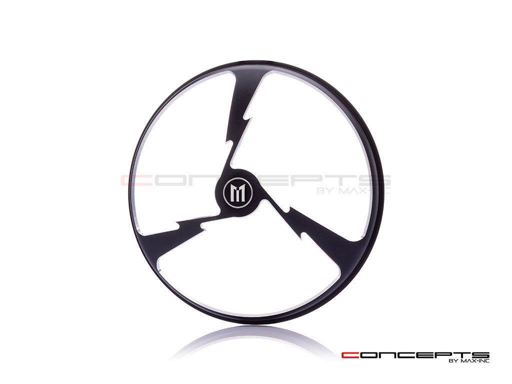 5.75" Tri-Bolt Design Black / Contrast CNC Aluminum Headlight Guard Cover
