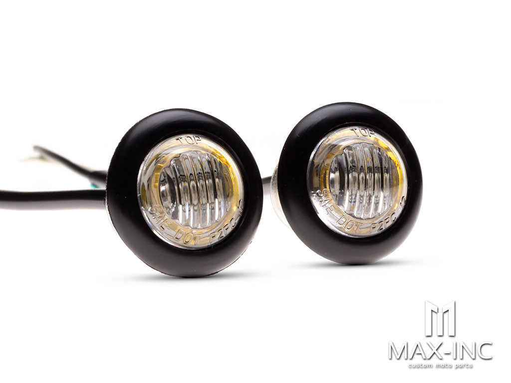 AMBER 12v Round Flush Mount LED Mini Marker Lights