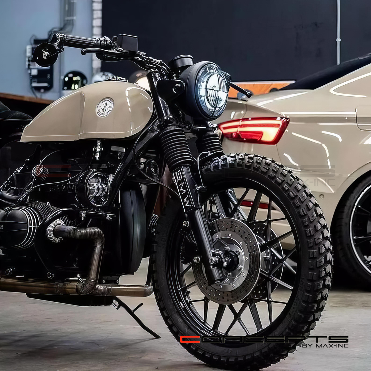 7.7" Matte Black Multi Projector LED Headlight + Beemer Grill Cover-Show