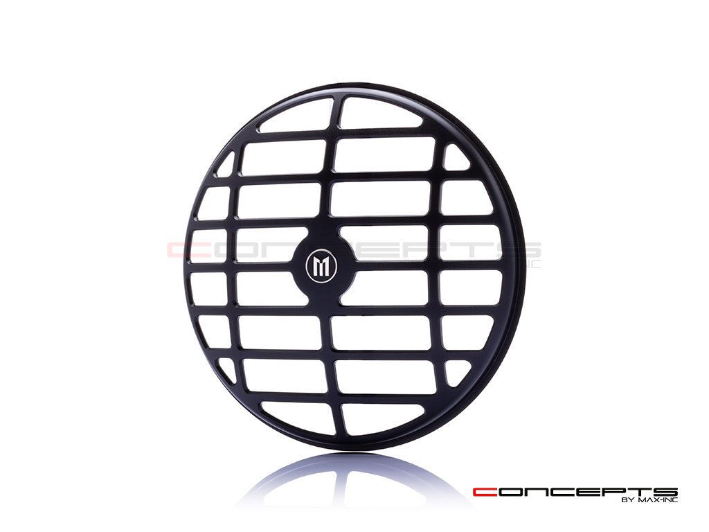 7" Derby Design Black CNC Aluminum Headlight Guard Cover