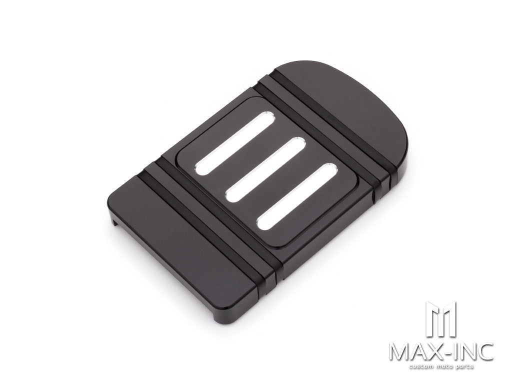 Black Brake Pedal Pad Cover CNC Large Foot Pegs Pads For Harley Touring Road King Electra Street Glide Softail Fat Boy Dyna FLD Trike