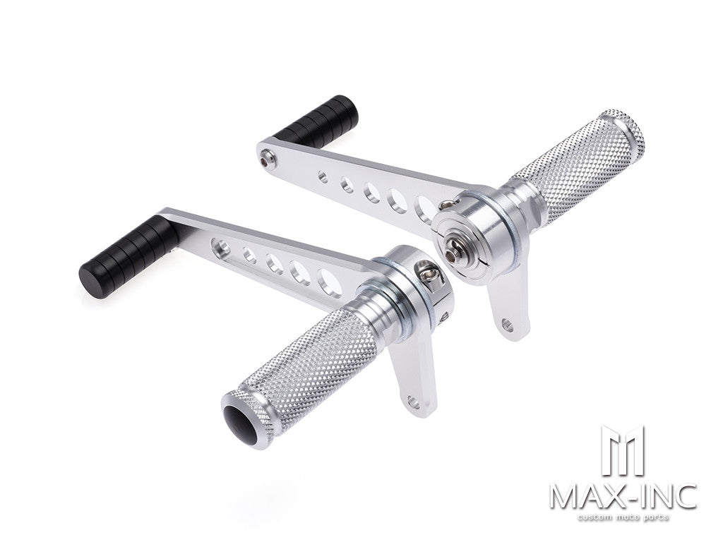Silver Universal Cafe Racer CNC Machined Aluminum Rear Sets
