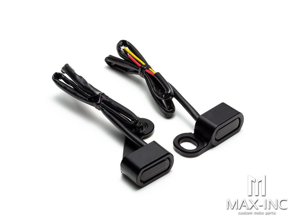 Black Smoked Motorcycle Amber LED Mini Turn Signal Indicator Running Light Lamp For Harley Touring Electra Glide 09-17 Softail Slim FLS 15-20