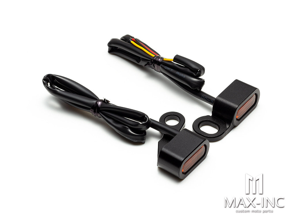 Motorcycle Black Amber LED Mini Turn Signal Indicator Running Light Lamp